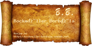 Bockmüller Borbála névjegykártya